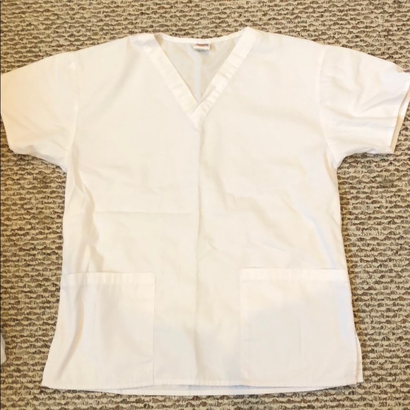 Dickies White Scrubs V-Neck Top and Landau Bottoms - Picture 2 of 8